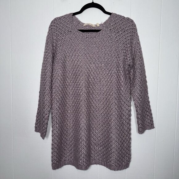 Soft Surroundings Women’s Purple Knit Sweater Gold Detail Size Medium - Picture 1 of 5